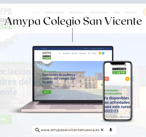 Diseño web Amypa Colegio San Vicente diseño Laura Parra Msocial Huesca