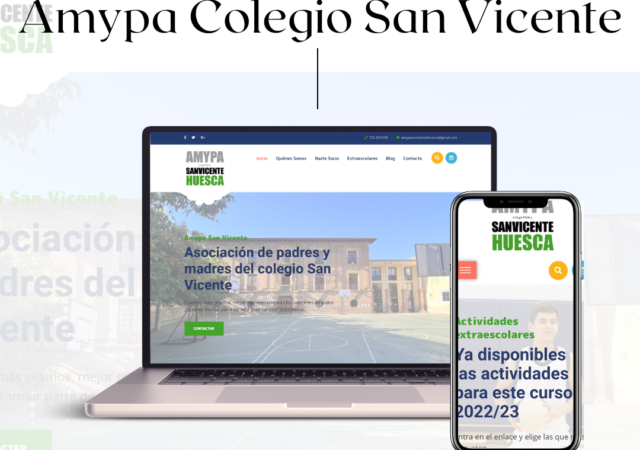 Diseño web Amypa Colegio San Vicente diseño Laura Parra Msocial Huesca