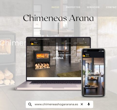 Diseño web Chimeneas y hogares Arana diseño Laura Parra Msocial Huesca
