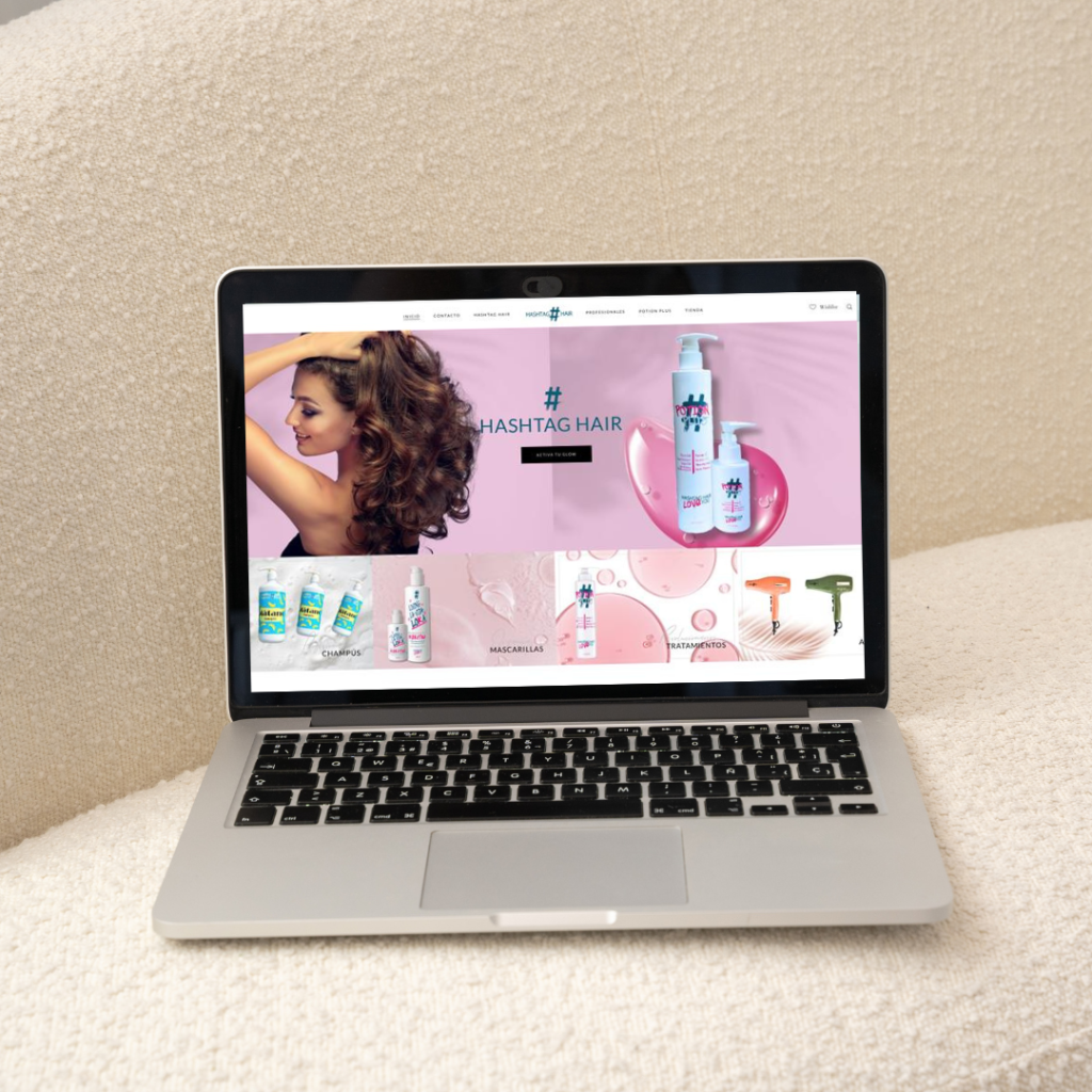 Diseño web- ecommerce Hashtag hair