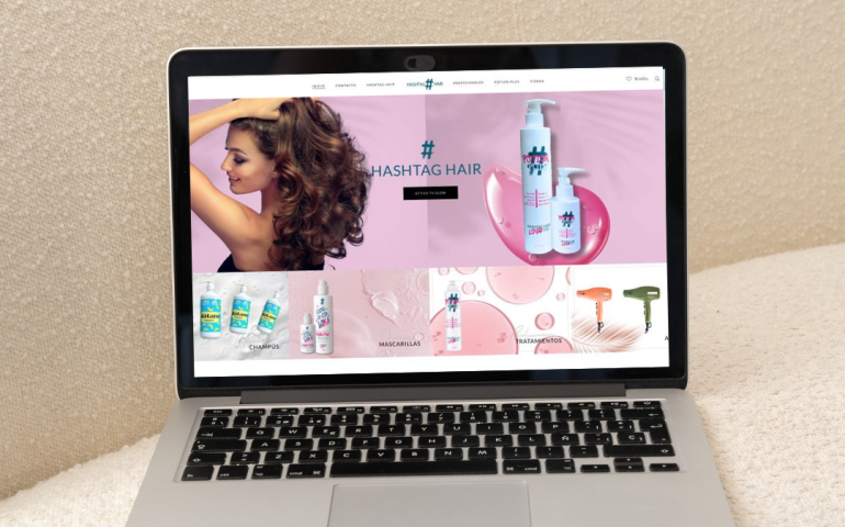 Diseño web- ecommerce Hashtag hair